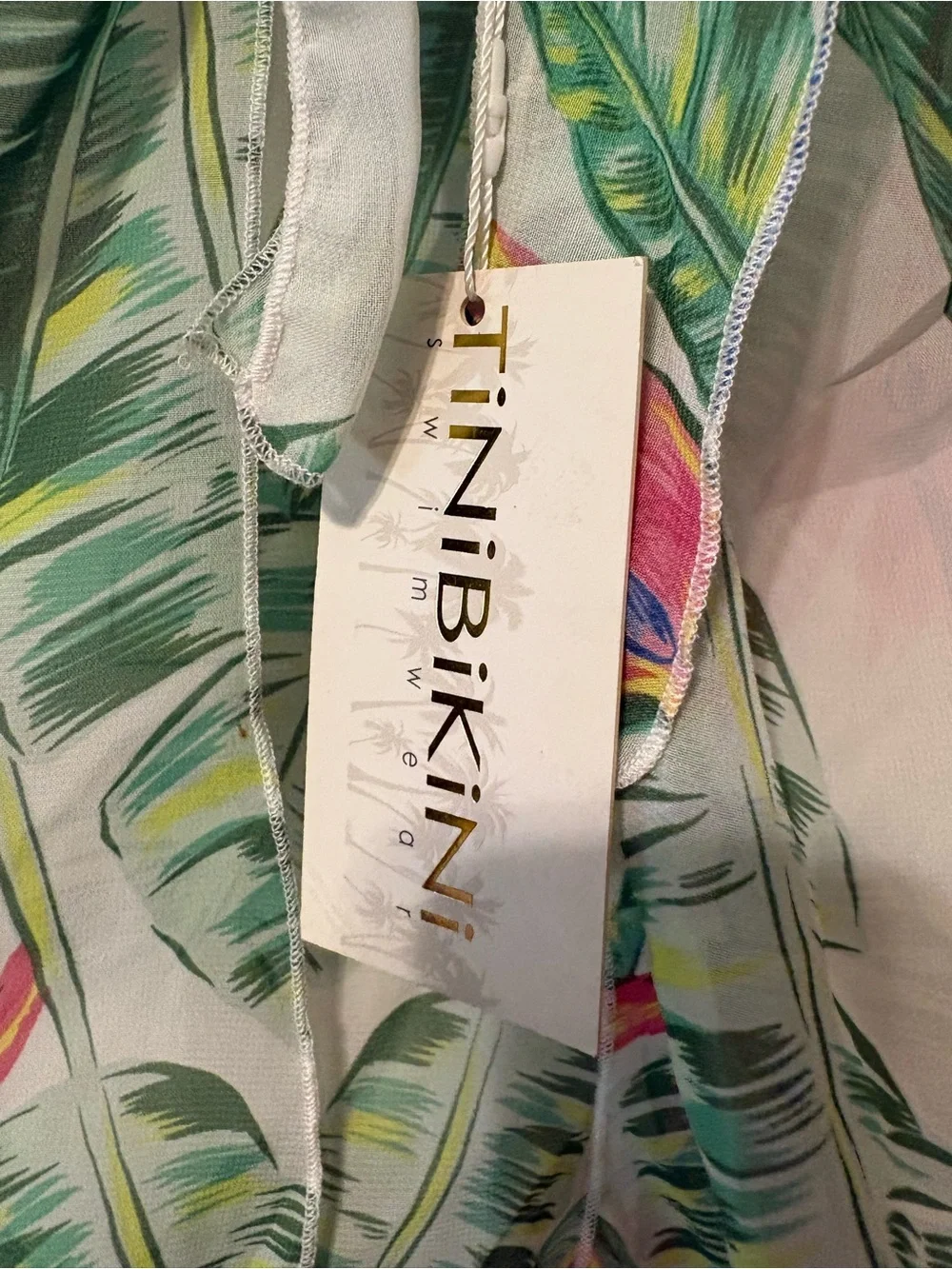 TiniBikini tropical bird of paradise swim cover-up